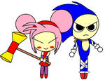 Pucca and Garu as Sonic and Amy rose Boom