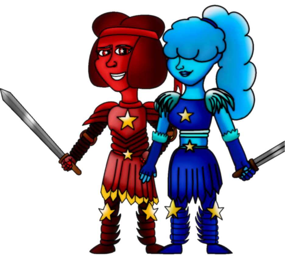 Knightly Ruby Ruby and Sapphire as Knights by MaccaGemDiamond on DeviantArt