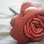 red leather rose