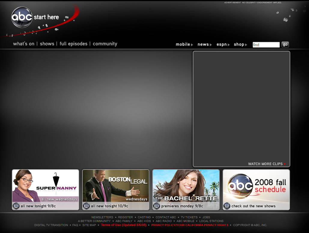 Abc Web ABC.com website (2008) #1 by SUCA28onDeviantart on DeviantArt