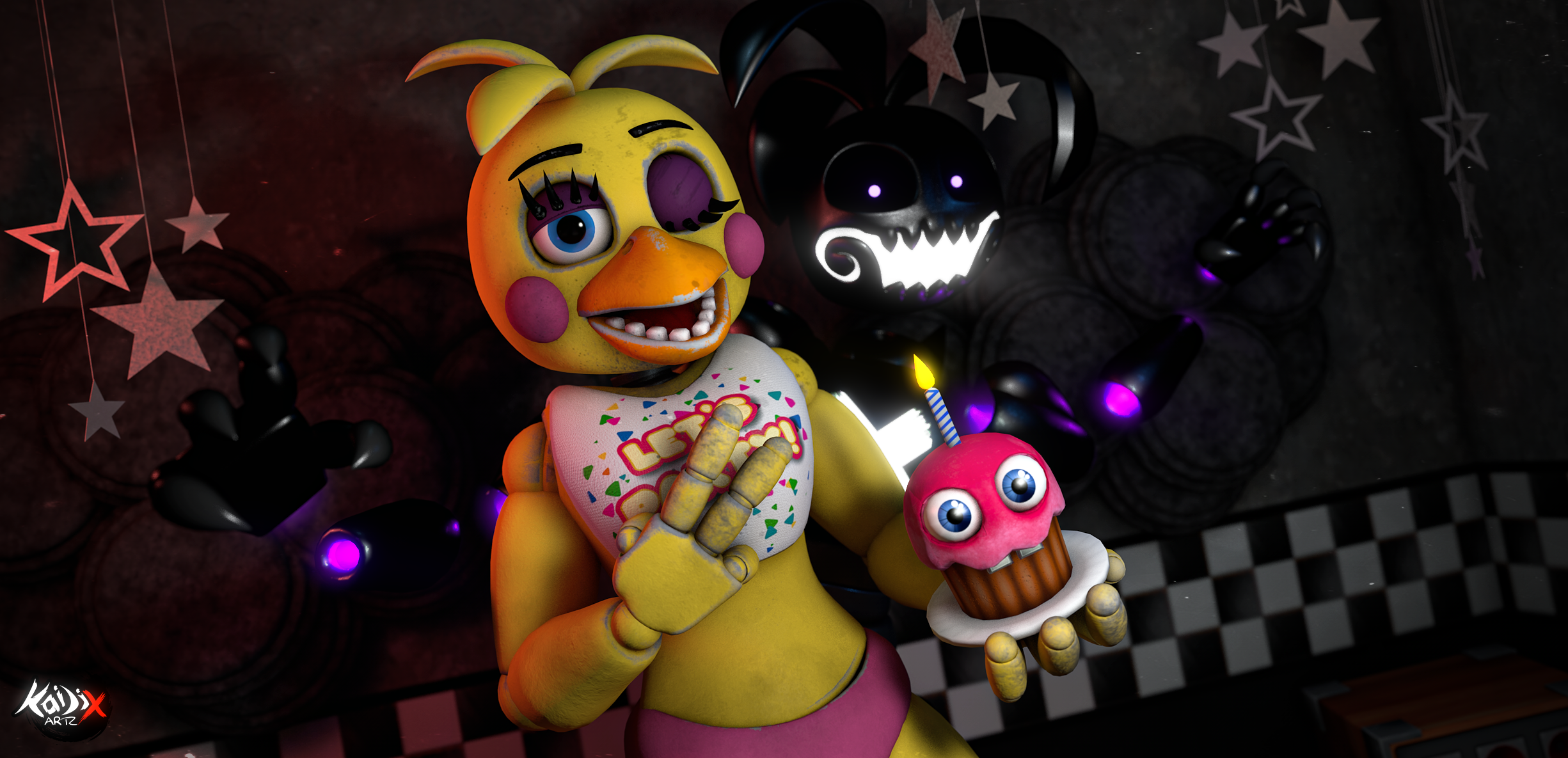 FNAF Story: Toy Chica Meets Shadow by AskBenDrownedOrRake on