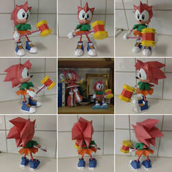 Amy Rose papercraft more angles