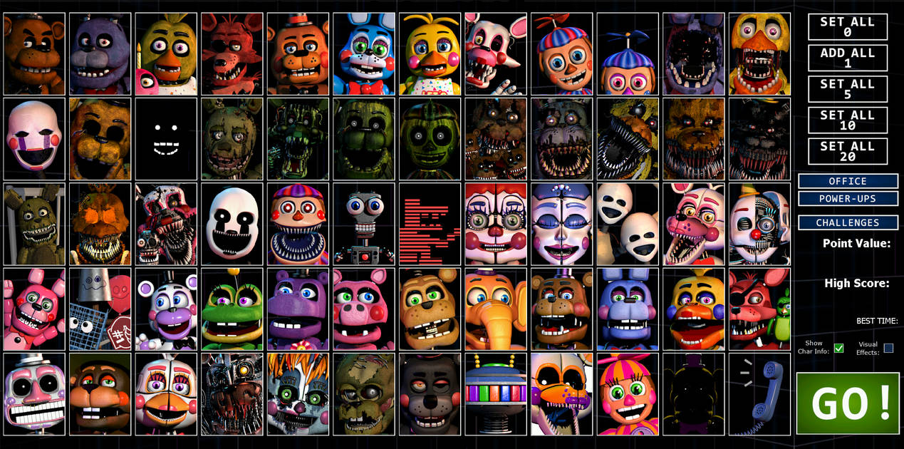 60 Characters Example Ultimate Custom Night but with 60 Characters by NorbertoMakesDrawing on ...