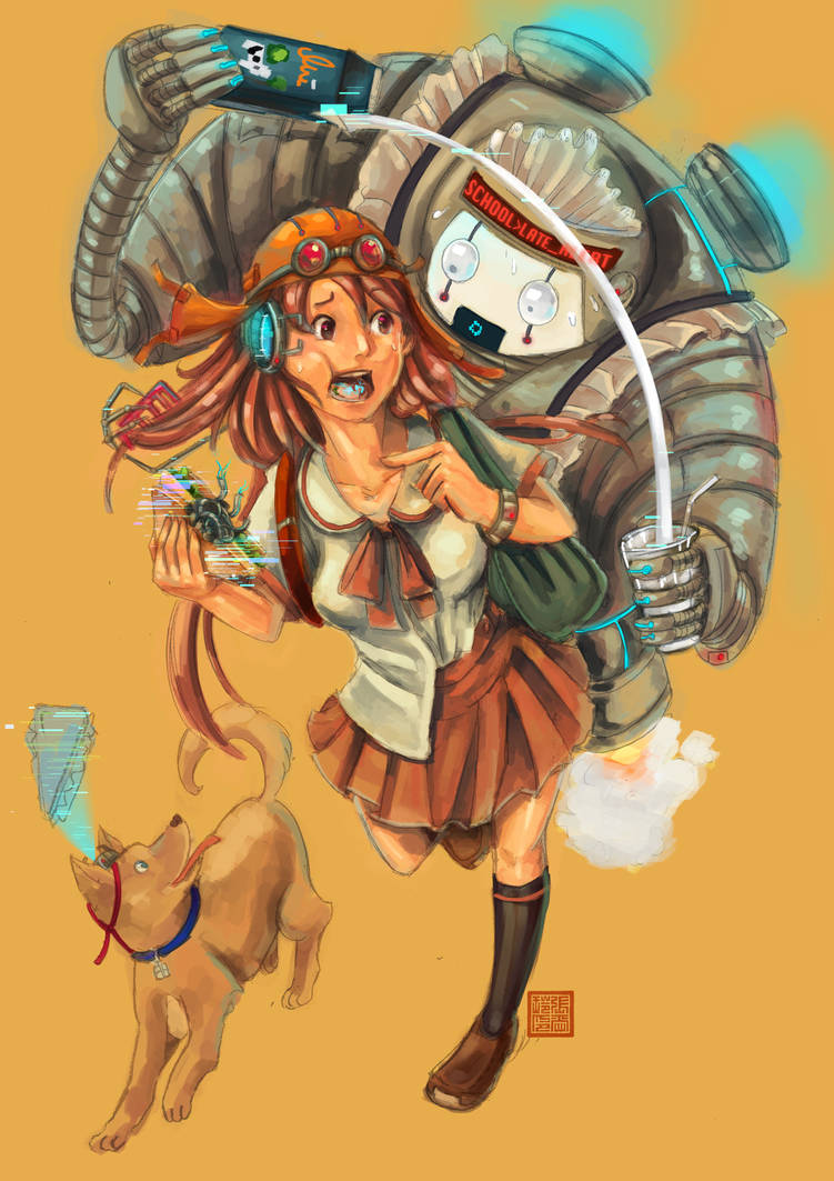 Late For School by krakuyaaa-kon