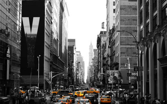 New York Streets Yellow Cabs