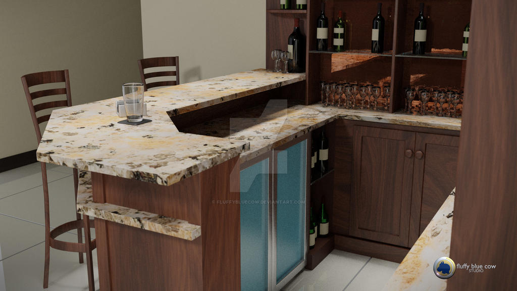 3D Concept Bar mockup for TheWoodStudio