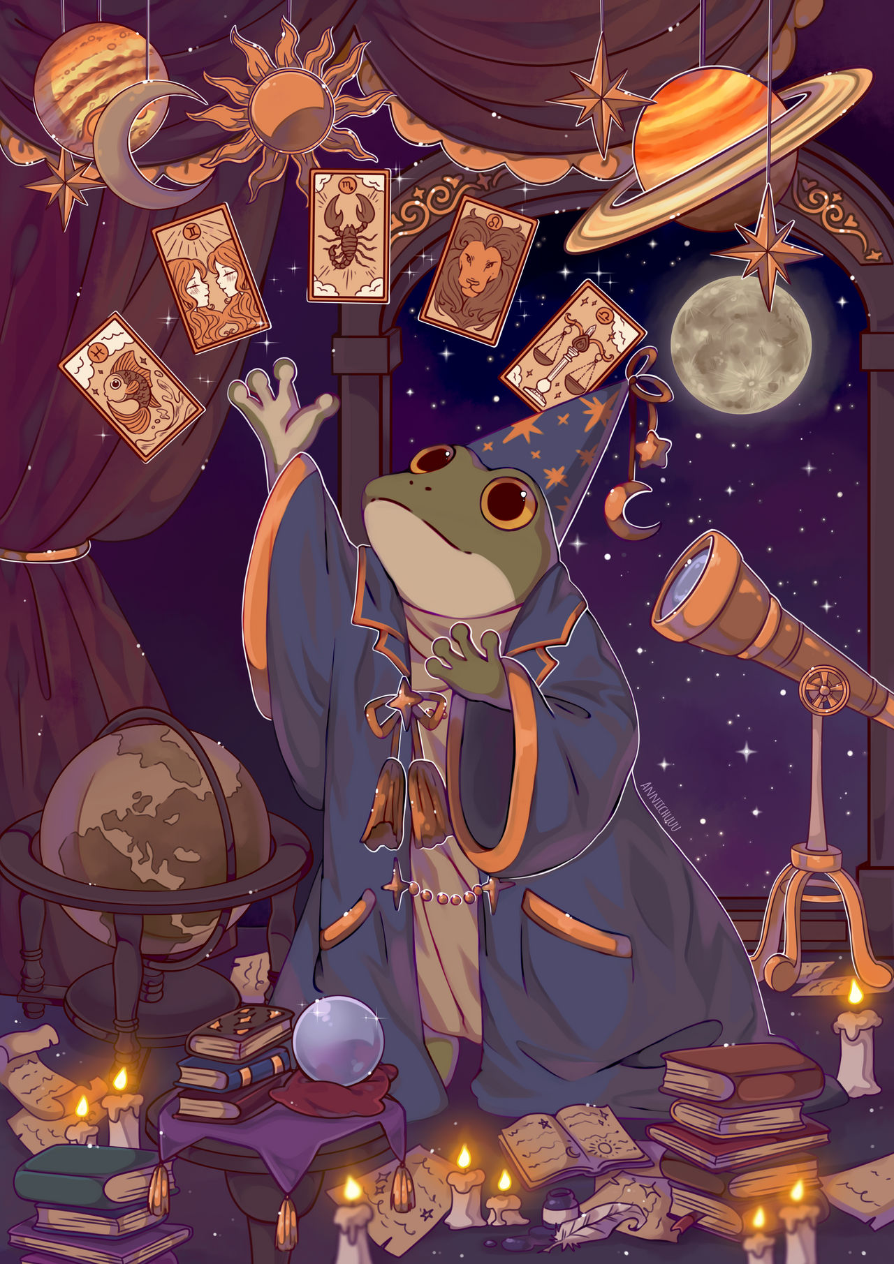 Drawtober day 6-10: Astrologer Toad