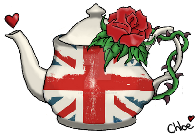 Union Jack Teapot and Rose Tattoo