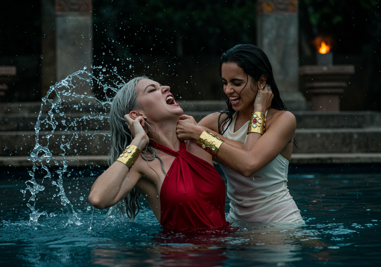 Priestess Pool Catfight
