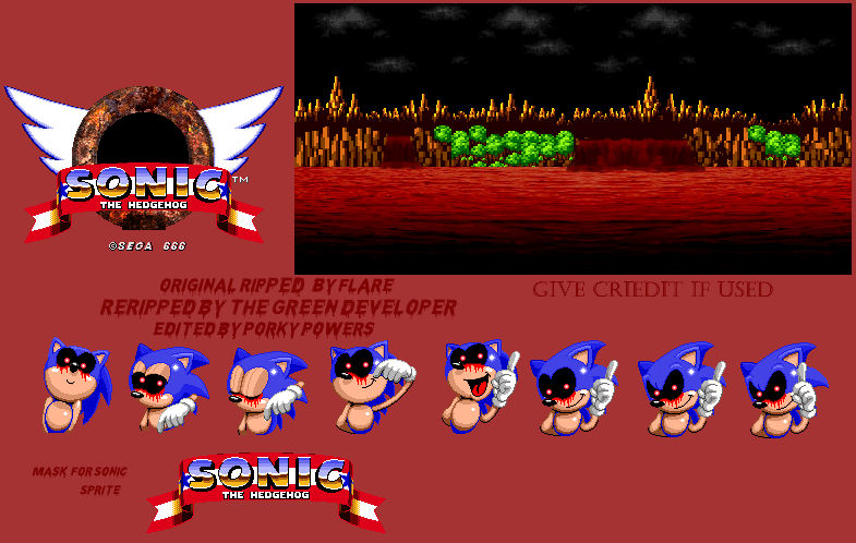 Sonic.exe full sprite sheet .:reuploaded:. by Johnny-HedgeWolf