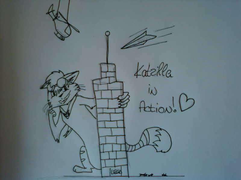 Katzilla Katzilla in Action -sketch- by Stacheldrahtzaun on DeviantArt