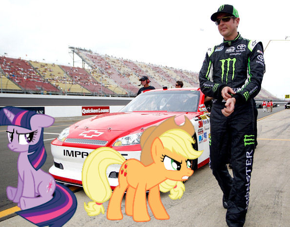 Twilight Sparkle, Applejack, and Kurt Busch