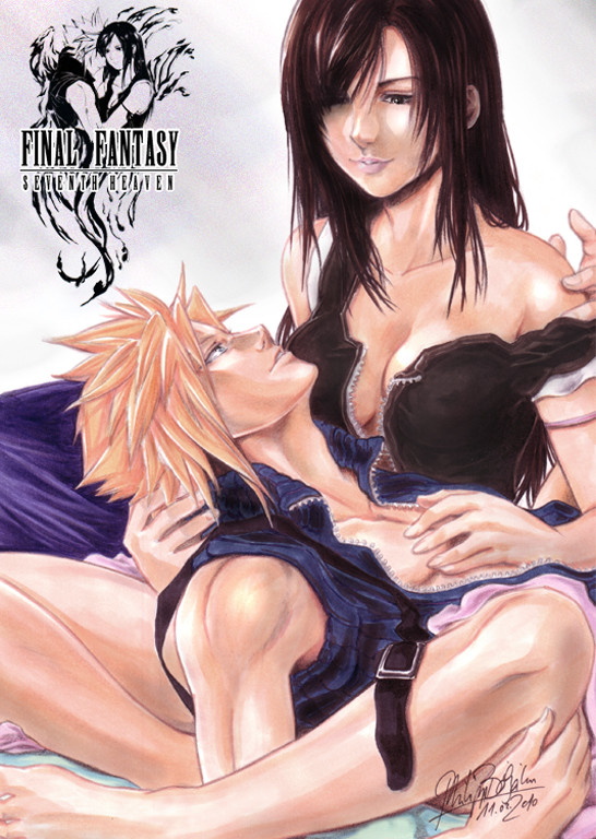 Tifa and Cloud in 7th Heaven