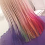 Back of rainbow hair