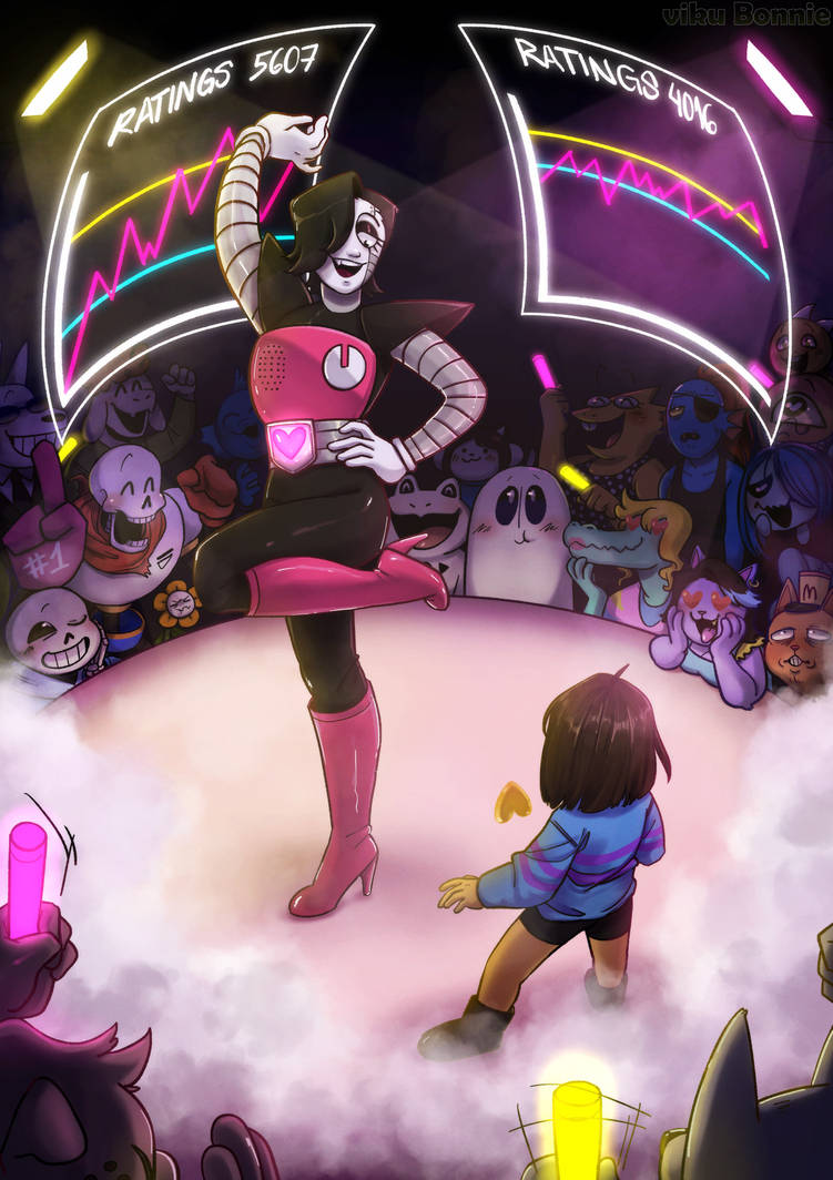 Mettaton Fighting - UNDERTALE Fanart by vikuBonnieOFFICIAL on DeviantArt