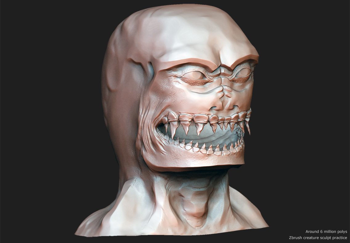 zbrush monster head sculpt