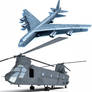 Chinook Helicopter + B52 Bomber - 3D Models