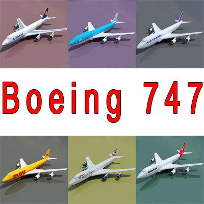 Boeing 747 with 6 Textures - 3D Models by 3D-Horse on DeviantArt