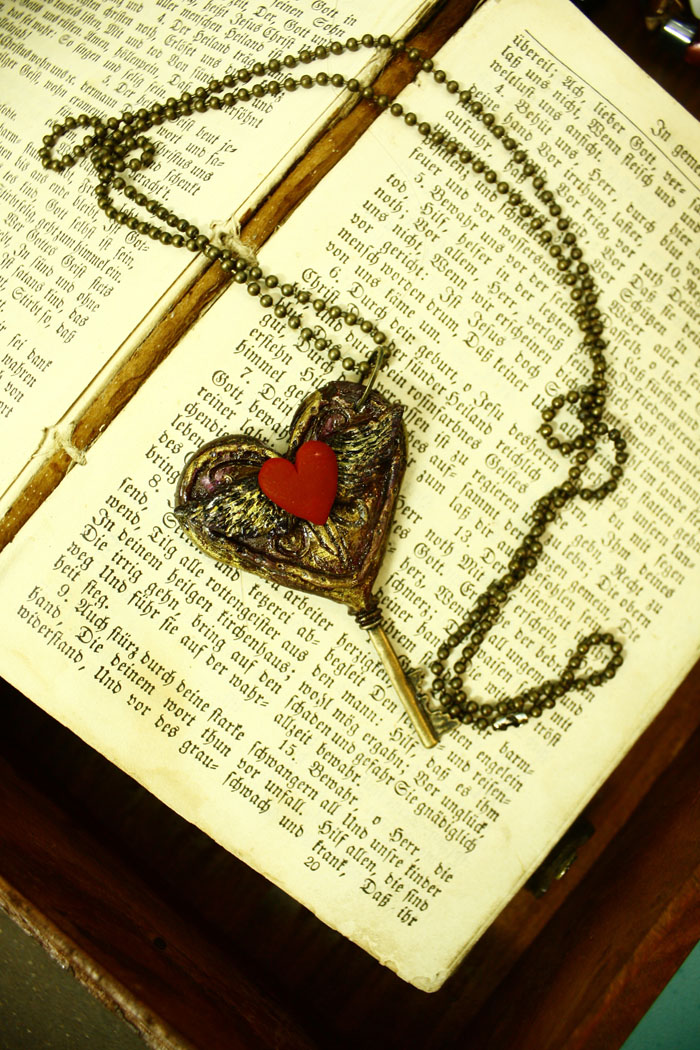 Key to my heart -Rustic locket