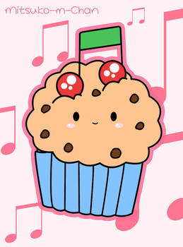 Kawaii Music Cupcake