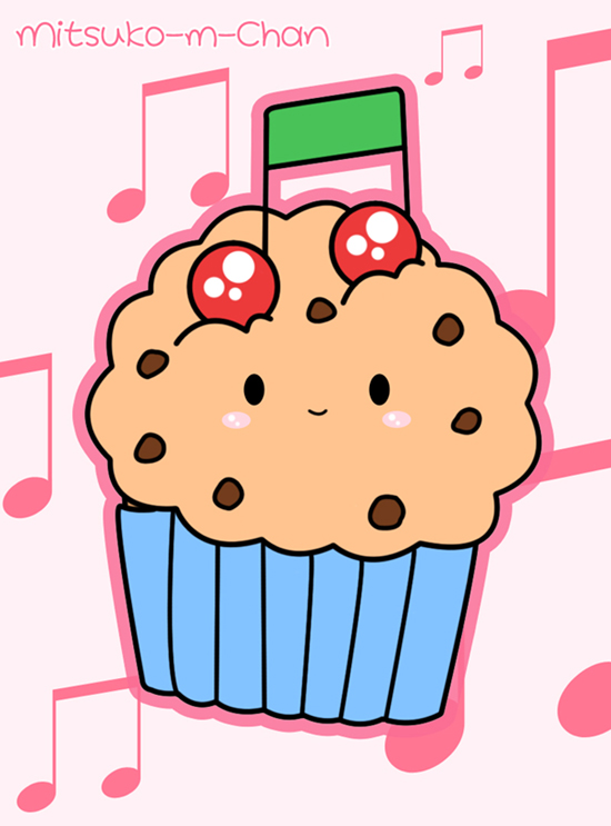 Kawaii Music Cupcake