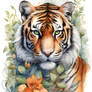 Majestic Tiger in a Floral Paradise AR 2x3