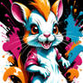 Spunky Squirrel on a Multicolored Background