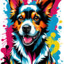 Colorful Dog in a Digital World