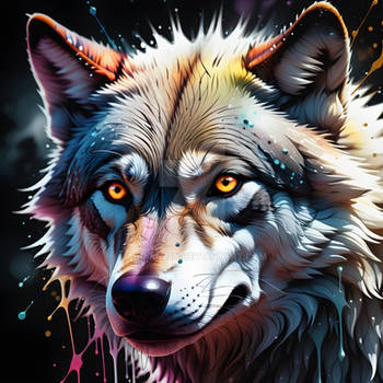 Mysterious Wolf with Glowing Eyes