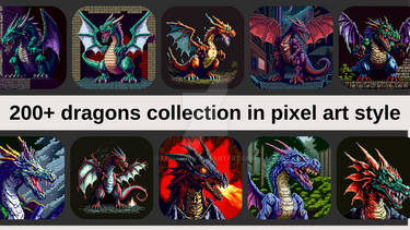 A Collection of 200+ Pixel Art Dragons