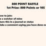 800 Point Raffle