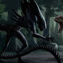 Alien vs allosaurus