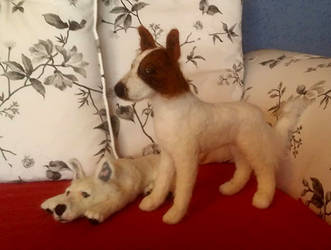 Gordon and Lumos - Needle Felted Dogs