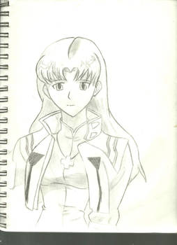 Misato Katsuragi Pencil Sketch