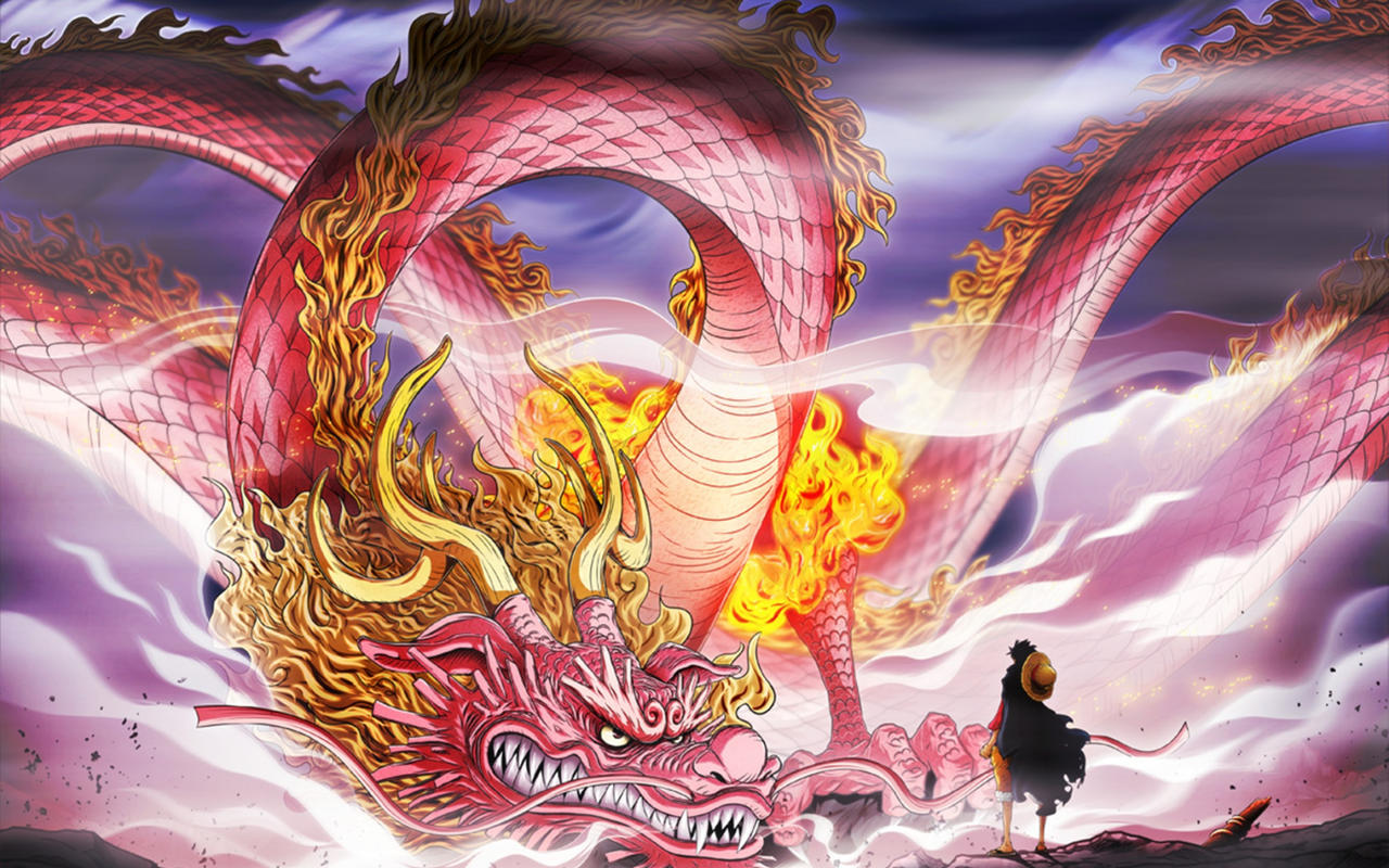 Momonosuke el Dragon con luffy by Delgoda24 on DeviantArt