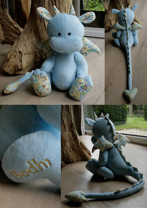 Baby blue plush dragon by meplushyou