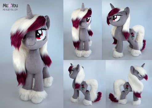 Rose Glow faux fur pony plush