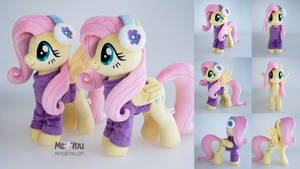 Fluttershy plushies in winter outfit