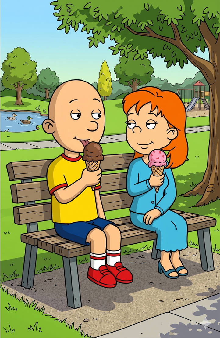 Caillou Raspberry Ruckus caillou and rosie having ice cream by yungstuff on DeviantArt