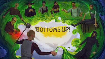 Bottoms Up main menu illustration by SlavomirAsenov