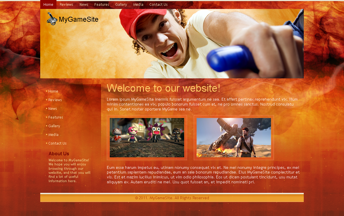 Gamer site template