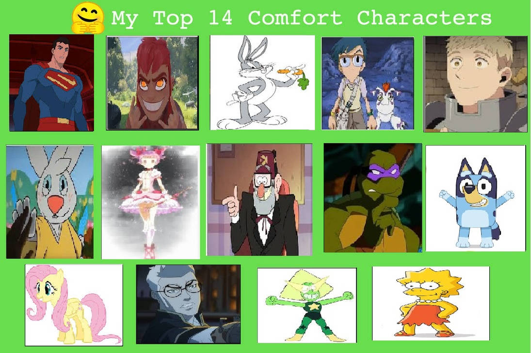 My Top 14 Comfort Characters Meme by PsychoDemonFox on DeviantArt