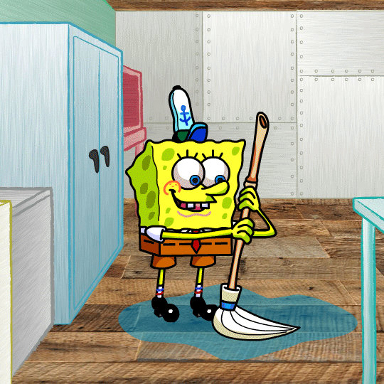 Spongebob Mopping by IndieTimber on DeviantArt