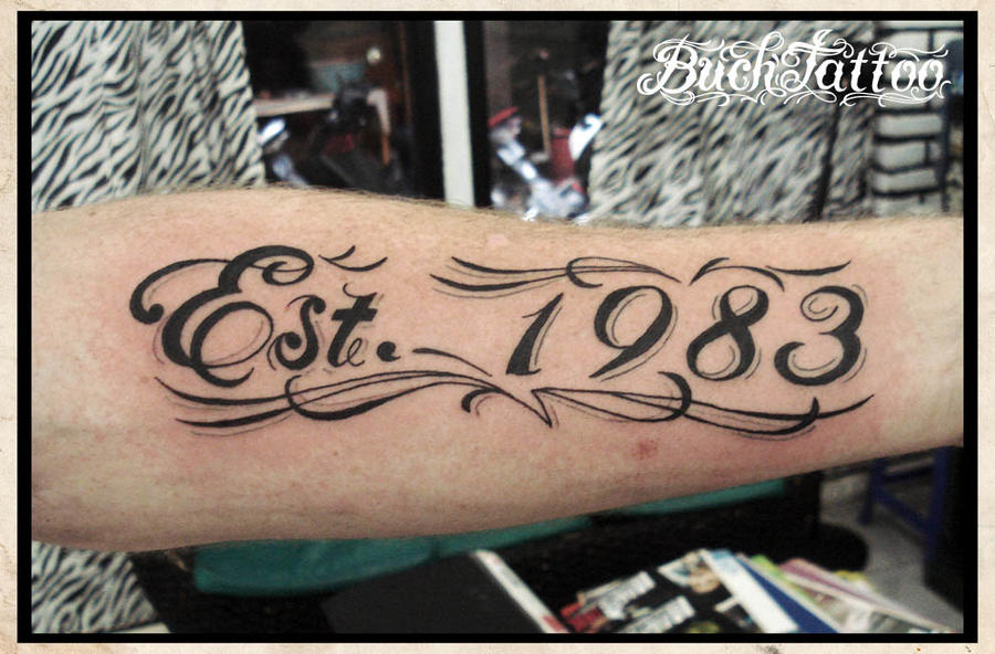 This 1998 birth year tattoo design with est. 