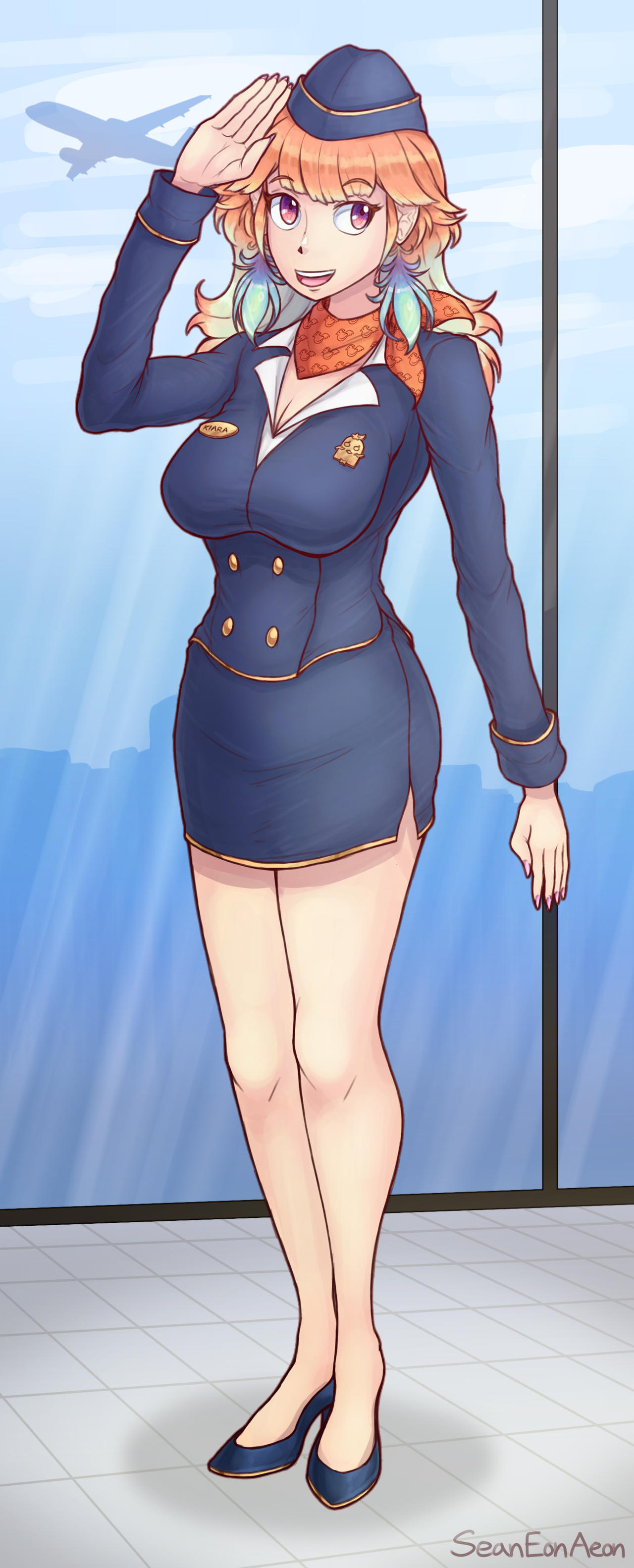 Flight Attendant Kiara by SeanEonAeon on DeviantArt Flight Attendant Kiara by SeanEonAeon on DeviantArt