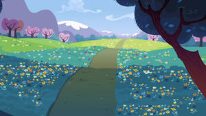 MLP Background floral meadow with a footpath