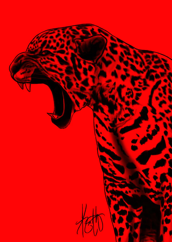 Black on red leopard. by Keith-QuintanillA on DeviantArt