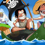 One Piece Luffy Ace and Garp