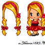 Free to use~Blonde Braids w/ Red Acc.