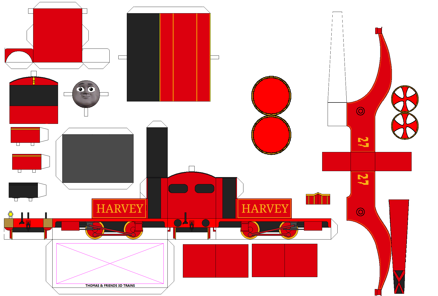 Harvey the crane engine t8f papercraft (on test) by optimusprimecheese ...